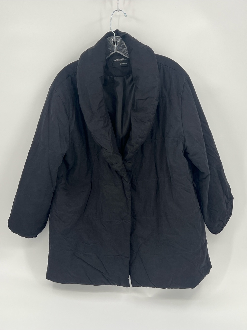 Ontwelfth Black Shawl-Collar Puffer Coat